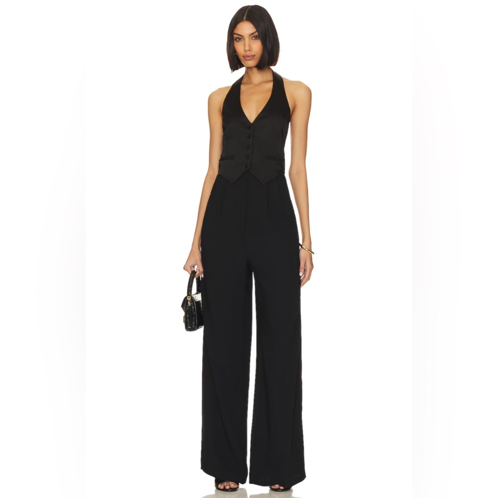 Amanda Uprichard Isadore Satin Jumpsuit - Picture 2 of 5
